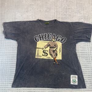 Vintage 1991 Chicago White Sox Nutmeg Shirt Large Gray Mineral Wash Embroidered